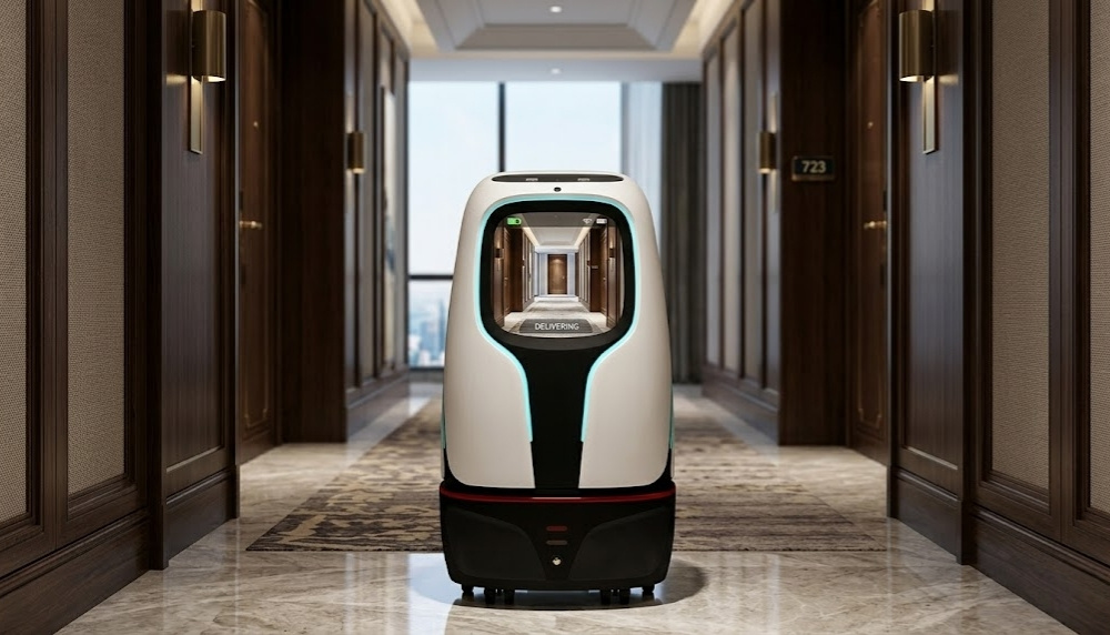 Es una solución de entrega inteligente y contenedor móvil diseñada específicamente para el entorno hotelero.